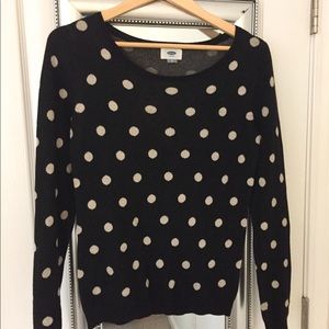 Black and cream polka dot sweater